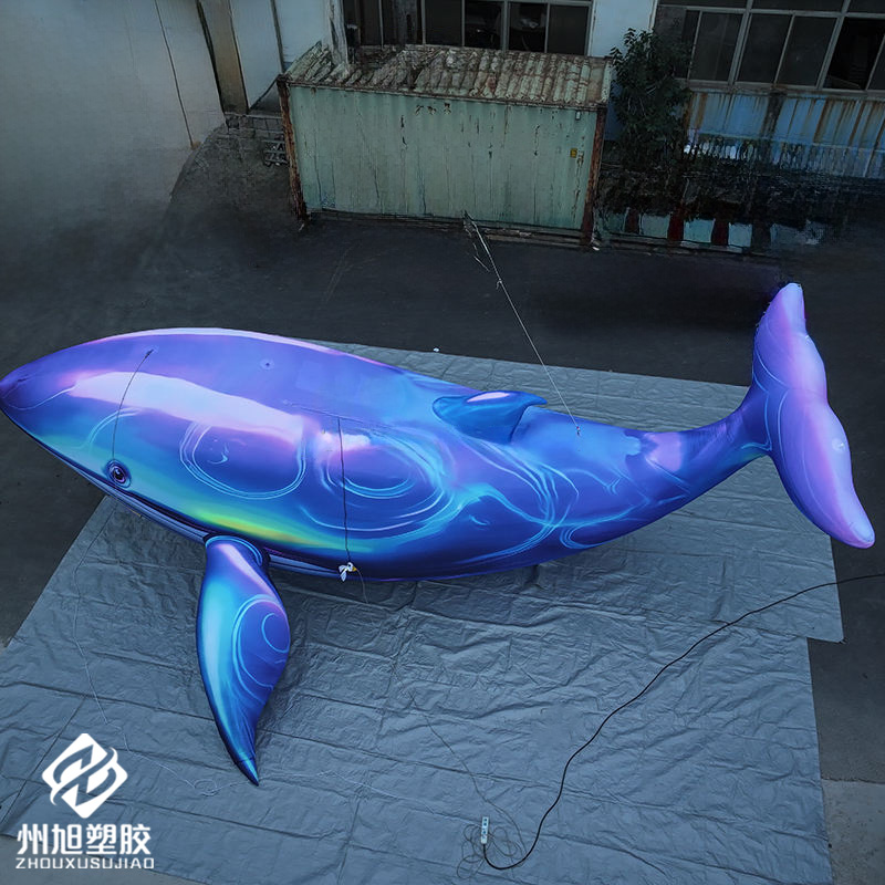 Marine Aquarium Used - Ballena azul inflable, utilizada como artículo