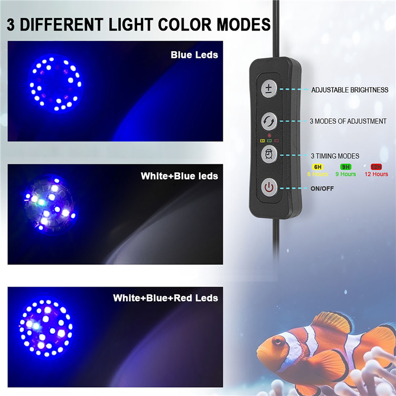30W acuario pecera agua de mar - Marine Aquarium Led Lights reseña y precio